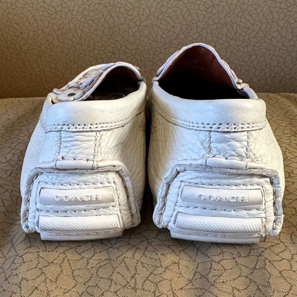 NEW! Coach Tea Rose Crosby Driver Moccasins Cream Colored Flats - Picture 13 of 14